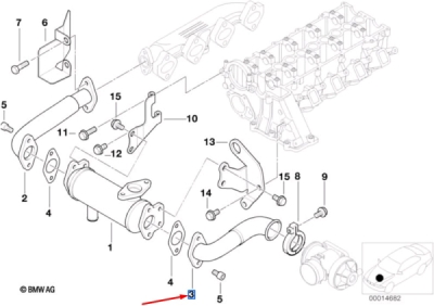 Racord evacuare supapa EGR ORIGINAL BMW 11717785702