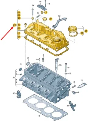 Capac chiulasa cu epurator gaze ORIGINAL VW GROUP 03L103469R