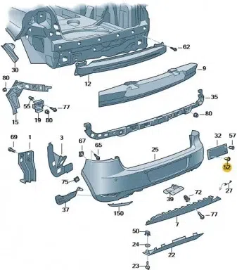 Suport numar de circulatie ORIGINAL VW GROUP N0385494