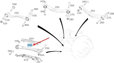 Brat, suspensie roata ORIGINAL MERCEDES A 205 350 63 03