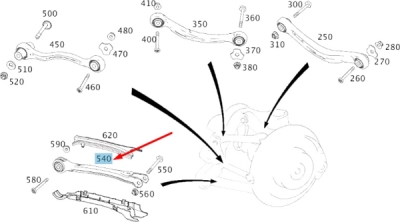 Brat, suspensie roata ORIGINAL MERCEDES A 205 350 63 03