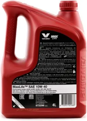 Ulei motor 10W40 MAXLIFE 4L VALVOLINE 872296