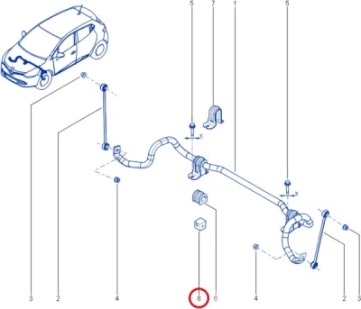 Bucsa bara stabilizatoare fata ORIGINAL RENAULT 7701059673