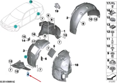 Element inchidere bara fata STG. stanga ORIGINAL BMW 51718055019