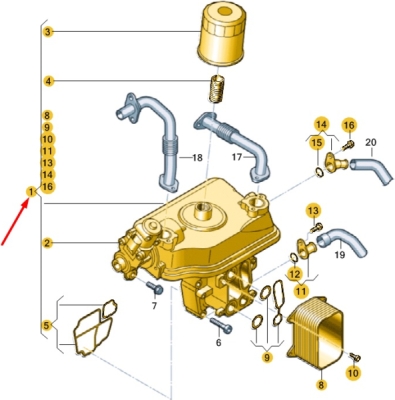 Supapa EGR cu racitor ORIGINAL VW GROUP 03L115512D