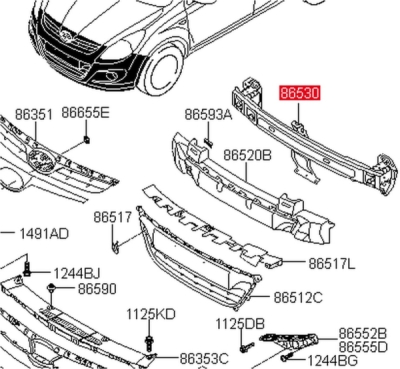 Suport, tampon ORIGINAL HYUNDAI / KIA 86530-1J000