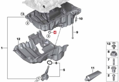 Inel etansare, surub drena ulei ORIGINAL BMW 07119963132