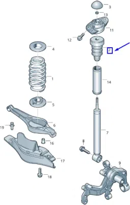 Tampon amortizor spate (puffer) ORIGINAL VW GROUP 1T0511359