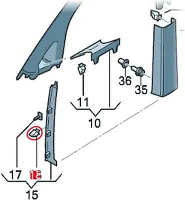 Clips prindere tapiterie interioara ORIGINAL VW GROUP 4A0867276B