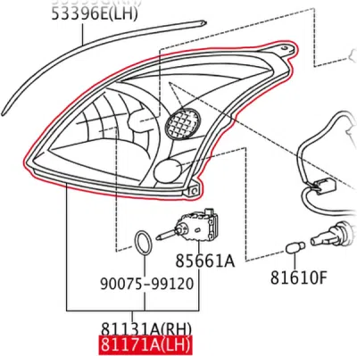 Far stânga ORIGINAL TOYOTA 8117060D50
