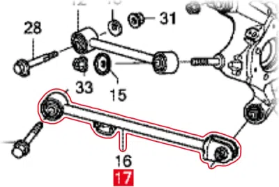 Brat inferior A suspensie spate stanga ORIGINAL HONDA 52375TL0E00
