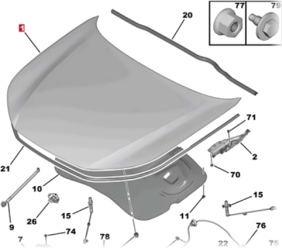 Capota motor ORIGINAL PSA 9815960980