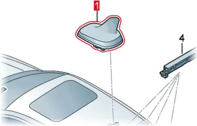 Antena pavilion tip rechin grunduita ORIGINAL VW GROUP 4M0035503KGRU