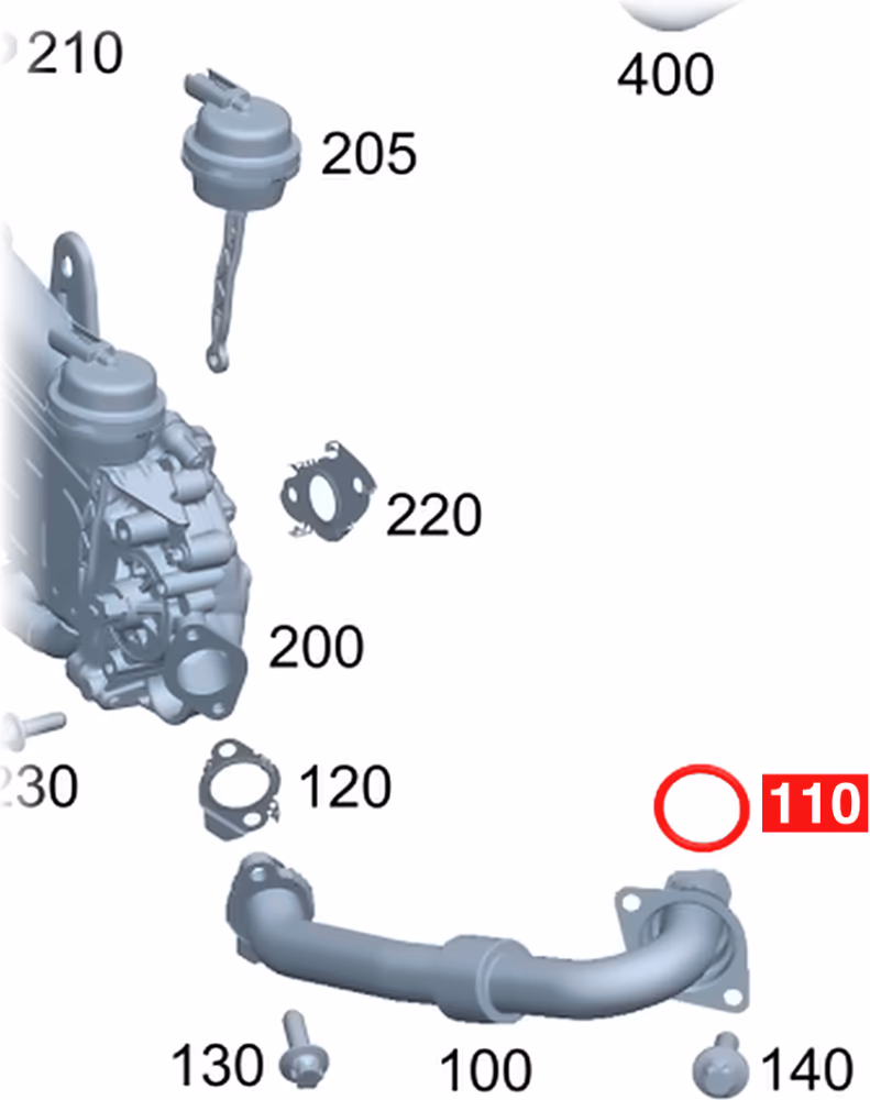 Garnitura, conducta supapa-AGR ORIGINAL MERCEDES A0009976114