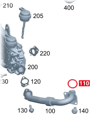Garnitura, conducta supapa-AGR ORIGINAL MERCEDES A0009976114
