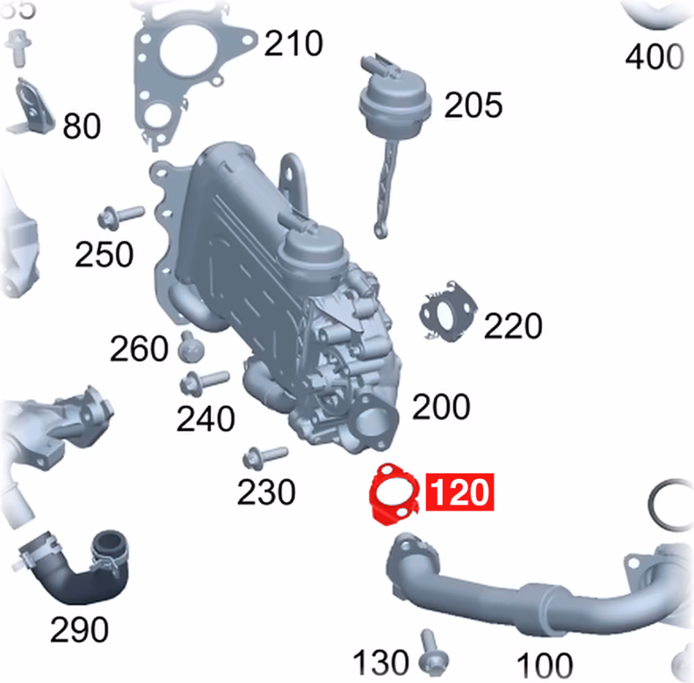 Garnitura, ventil AGR ORIGINAL MERCEDES A6541428700