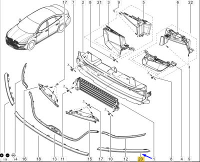 Moldură splitter bara față ORIGINAL RENAULT 260941201R