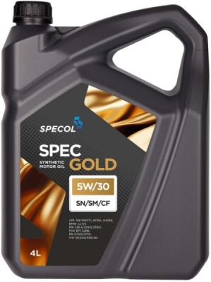Motorolje SPECOL 5W30 4L SPEC GOLD SN/CF / A3/B4 / LL01 / 226.5 229.3 229.5 / PSA B71 2296 / RN0710 / 501.01 502.00 505.00