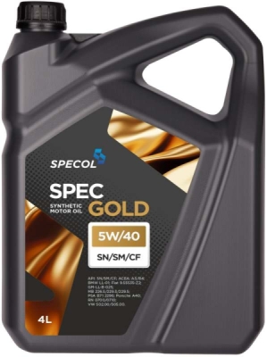 Motorolje SPECOL 5W40 4L SPEC GOLD SN/CF / A3/B4 / LL01 / 9.55535-Z2 / 226.5 229.3 229.5 / B71 2296 / A40 / 0710 / 502.00 505.00