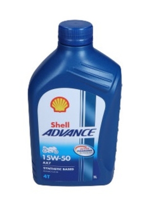 Motorolje SHELL 15W50 1L AX7 4T ADVANCE SEMISYNTHETIC / JASO MA-2