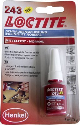 Loctite 243 zajištění šroubů Pevnost - střední 5ml
