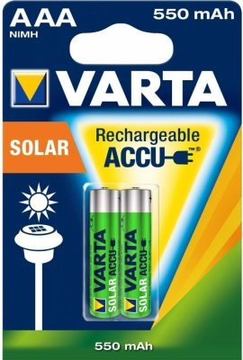 Baterie nabíjecí Varta Solar, HR03, AAA, 550mAh, Ni-MH, blistr 2ks (56733101402)