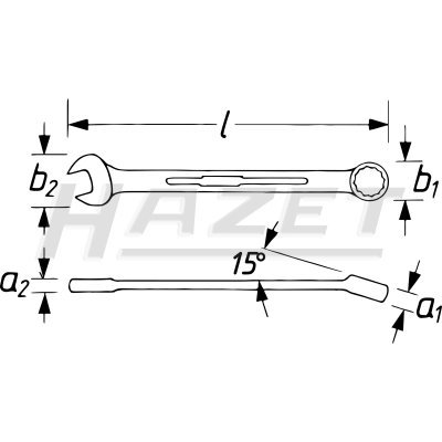 Hazet Očkoplochý klíč, extra dlouhý 12mm - 600LG-12