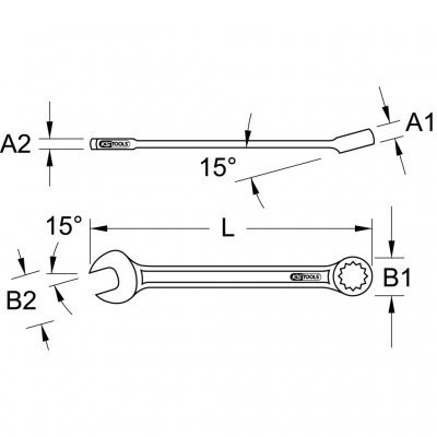 KS Tools Plochý klíč s očkem, zahnutý 8mm 517.0608