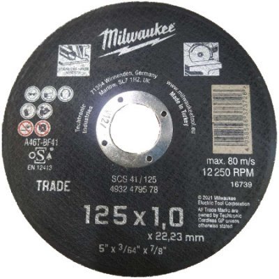 Milwaukee Řezný kotouč 125 x 1 x 22,2 mm 4932479578
