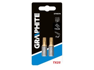 Graphite Torx bit TX25 x25mm 1/4" 2ks 57H974