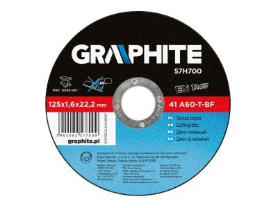 Graphite Řezný kotouč 125 x 1.6 x 22 mm, 41 A60-T-BF 57H700