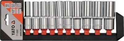 Yato Sada nástavců 1/2" šetihranné 10ks 10-24 mm YT-38861