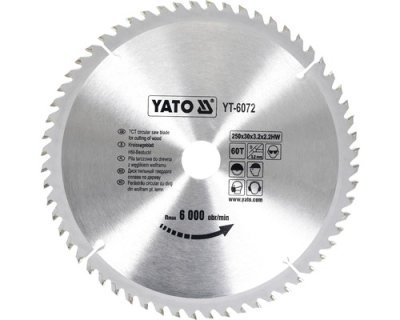 Yato Kotouč na dřevo 250 x 30 mm 60z YT-6072