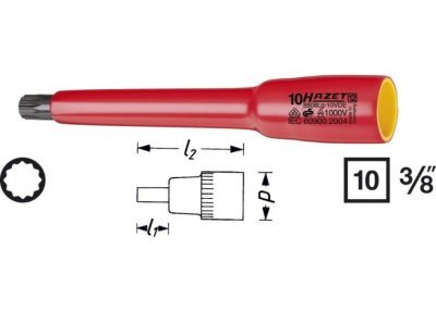 Hazet VDE Hlavice s bitem XZN 3/8" M10 8808LG-10VDE