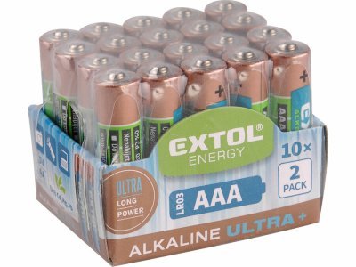 Extol 42013 Baterie alkalické, 20ks, 1,5V AA (LR6)