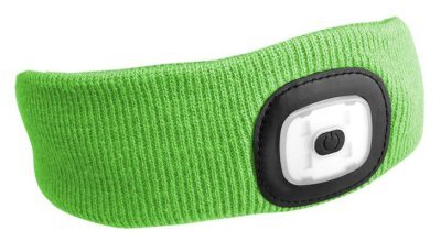 Sixtol 5024 Čelenka s čelovkou 180lm, nabíjecí, USB, uni velikost, bavlna/PE, fluorescentní zelená