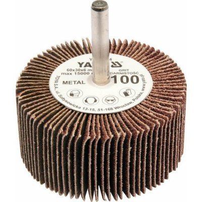Yato Kotouč lamelový radiální 60x30 P-150 s hřídelí 6 mm YT-83366