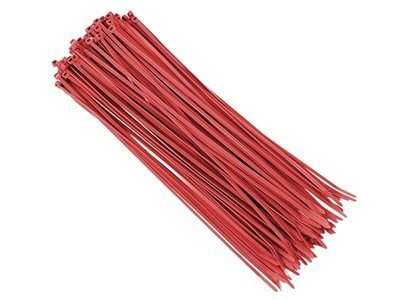 Carmotion 86103 Nylonové stahovací pásky 300x3,6 mm, červené, 100 ks