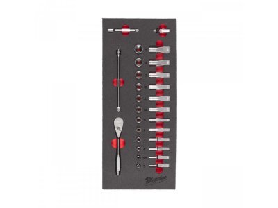 Milwaukee 4932479824 1/4˝ pěnová vložka pro nástrčné klíče a ráčnu 28 Ks