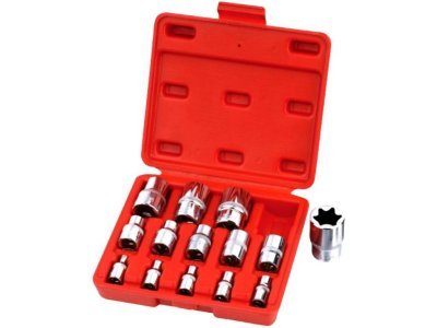 Magnus MGS13024 Gola klíče TORX-E, E4-E24 3/8" 1/2" 1/4" Sada 14ks nástrčných klíčů