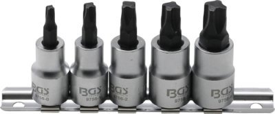 BGS 9756 Sada nástrčných hlavic 10 mm (3/8") 4-hranný profil (pro MTS-Mortorq) MTS0 - MTS04 5 Ks