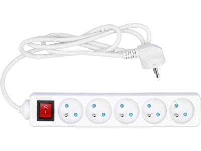 Vorel 72526 Prodlužovací kabel, 5 zásuvek, bílý 1,5m
