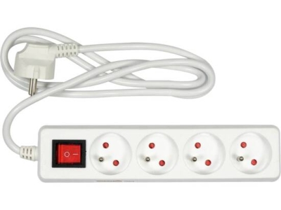 Vorel 72525 Prodlužovací kabel, bílý, 4 zásuvky 1,5m