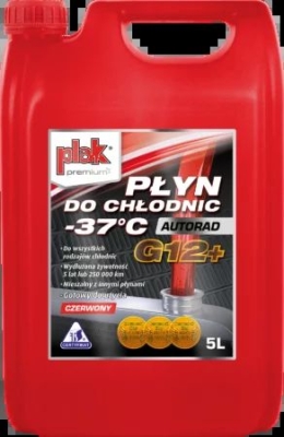 Plak AUTORAD Chladicí kapalina -37°C G12+ 5L