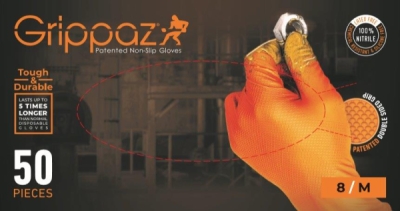 Grippaz 246 Ochranné jednorázové rukavice velikost XXL 50 Ks, oranžové.