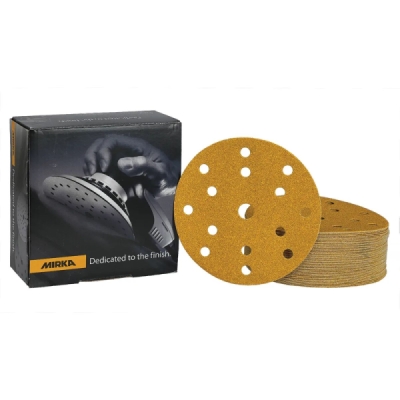 Mirka 2361109925 Gold brusný papír Ø150mm 15 děr suchý zip P240, 100 Ks