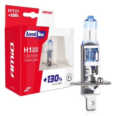 Amio 01404 Žárovky halogenové duo blistr (2ks) LumiTec LIMITED +130% H1 12V 55W