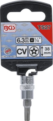 BGS 5184-TS27, Nástrčná hlavice | 6,3 mm (1/4") | TS-profil (pro Torx Plus) s otvorem TS27