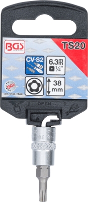 BGS 5184-TS20, Nástrčná hlavice | 6,3 mm (1/4") | TS-profil (pro Torx Plus) s otvorem TS20