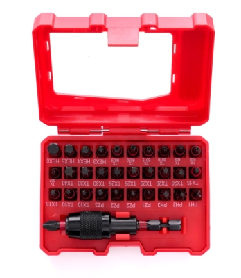 Úderové bity TORX, PZ1, HEX3, TX, sada 32 ks, TA1208